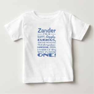 Camisa de um ano personalizada do primeiro