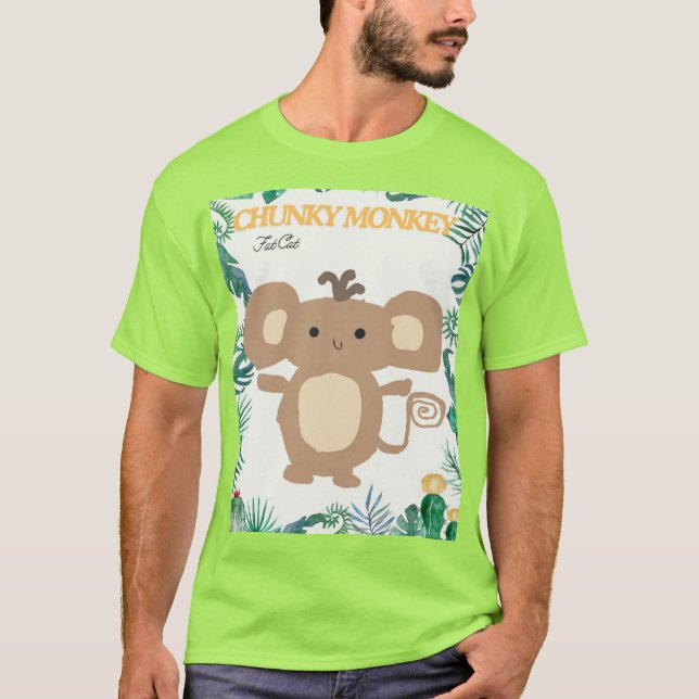 Camisa de um gato gordo de macaco, de giz, masculi (Frente)