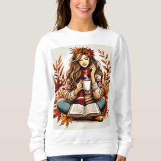 camisa de uma garota bonita em um dia de outono