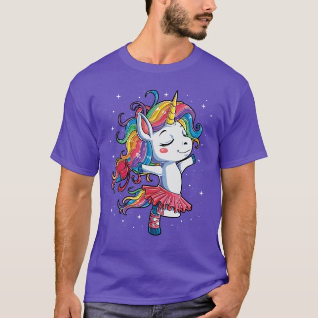 Camisa de Unicórnio Bailarina Meninas Bailado Arco (Frente)
