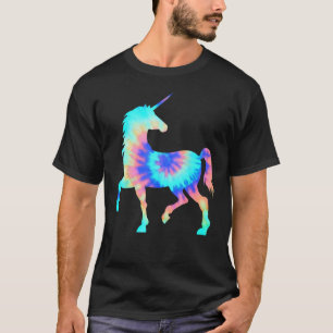 Camisa de Unicórnio Tie Dye Colorida Córnio de Cav