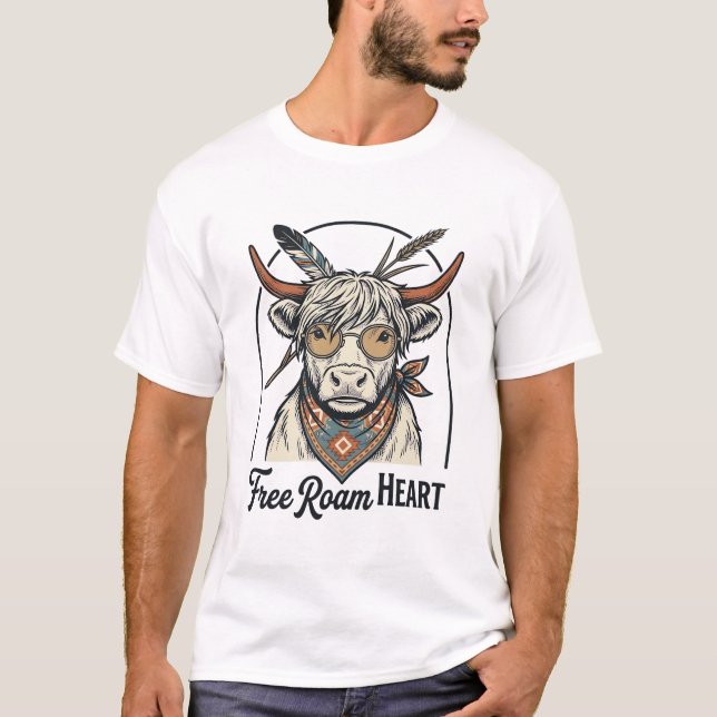 Camisa de Vaca das Terras Altas Espírito Livre Gra (Frente)
