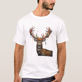 Camisa de Veado da Floresta Caprichosa com Flores
