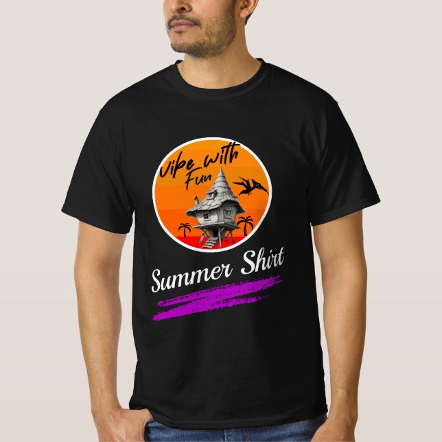 Camisa de Verão Divertida Vibe (Frente)