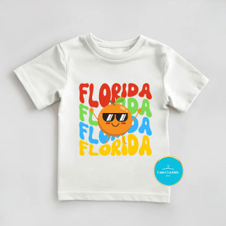 Camisa de Verão para crianças | T-Shirt laranja da