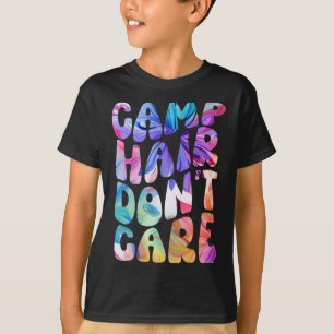 Camisa de verão para menina, acampamento de cabelo