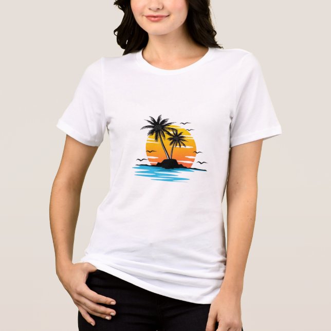 Camisa de Verão Tropical Sunset Island - Relaxamen (Frente)