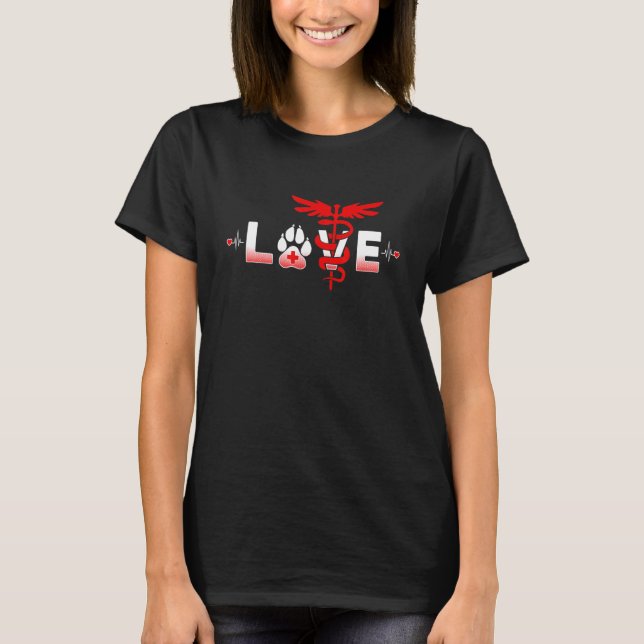 Camisa de Veterinário Presente Vet Tech Amor Pet G (Frente)