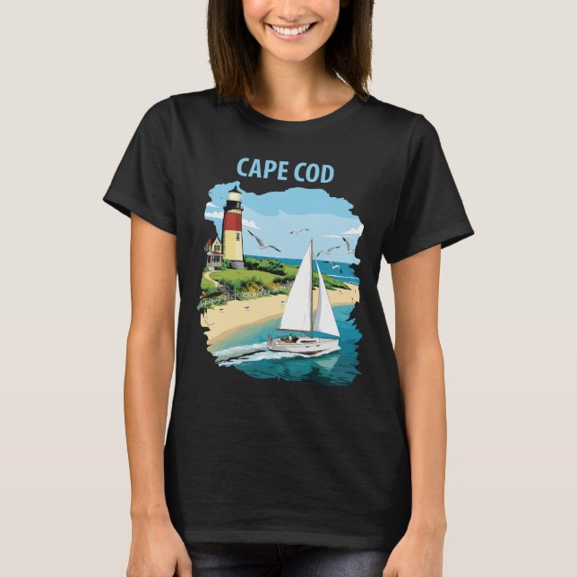 Camisa de Viagem de Iate da Lanterna de Cabo Cod (Frente)