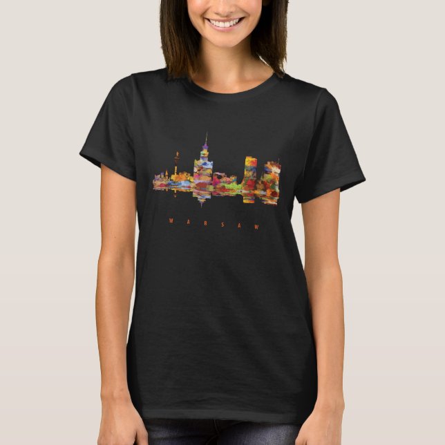Camisa de Viagem Retro com a Silhueta de Varsóvia  (Frente)