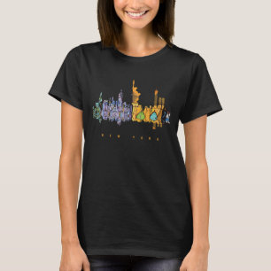 Camisa de Viagem Urbana com Paisagem de Nova York 