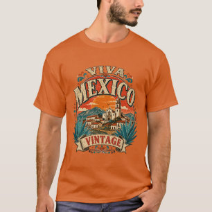 Camisa de Viagem Vintage Viva México Souvenir Tee