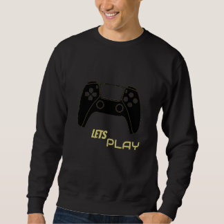 Camisa de Videogame "Vamos Jogar" Preto e Dourado 