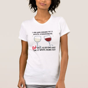 Camisa De Vinho De Natal Branco - Teto De Feriado