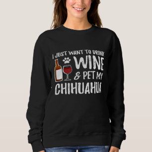 Camisa de Vinho e Chihuahua Engraçado Dog Mom ou D