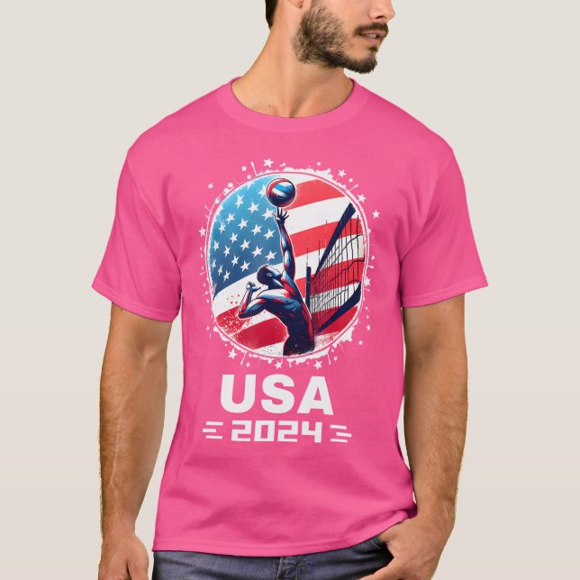 Camisa De Voleibol Masculino 2024 Da Equipe Dos Eu (Frente)