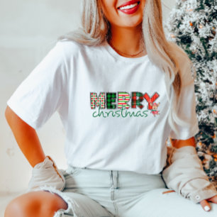 Camisa de Xadrez de Natal Feliz