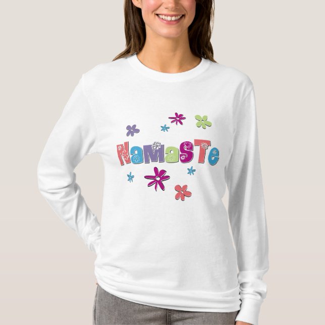 Camisa de Yoga do Namaste da Flor (Frente)