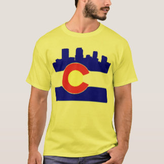 Camisa de Ypres do amarelo da skyline de Denver