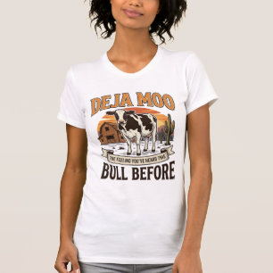 Camisa Deja Moo Vaca Engraçada Ocidental Design Vi