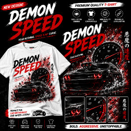 Camisa Demon Speed Muscle Car Dark Racing - Branca