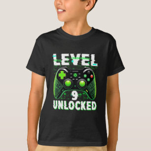 Camisa Desbloqueado Nível 9 Gamer de Vídeo Engraça