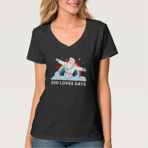 Camisa Deus Ama Gays Bandeira Arco-Íris LGBT Para