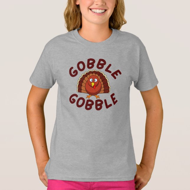 Camisa Dia de Ação de Graças Gobble Gobble (Frente)