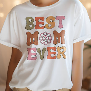 Camisa dia de as mães, rosa e laranja Melhor Mãe N