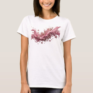 Camisa Dinâmica Vermelha com Estrelas Cor-de-Rosa