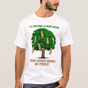 Camisa Divertida Árvore de Bacon Humor