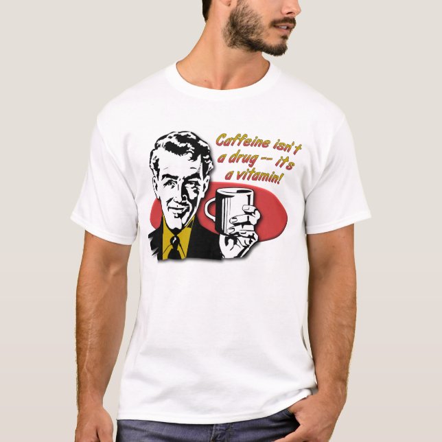 Camisa Divertida Café Cafeína Vitamina (Frente)