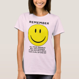 Camisa Divertida Cara Feliz Encolher e Morrer