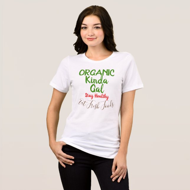 Camisa Divertida de Alimentos Frescos para Mulher  (Frente Completa)