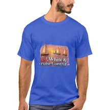 Camisa Divertida de Barco Vermelho Branco & Contro