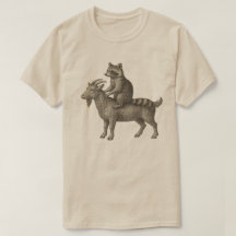 Camisa Divertida de Cabra Montada por Guaxinim – M