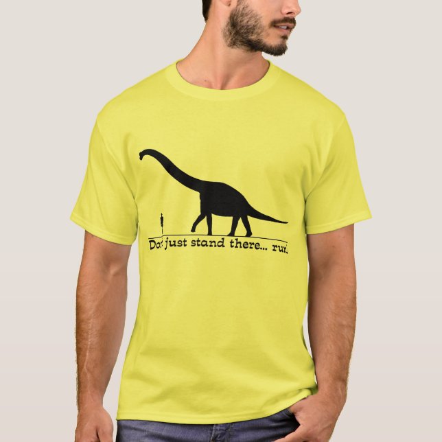 Camisa Divertida de Corrida de Dinossauro Humor (Frente)