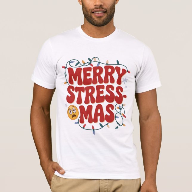 Camisa Divertida de Férias com 'Natal Estressante' (Frente)
