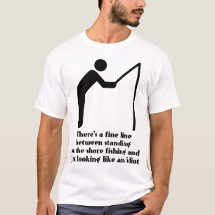Camisa Divertida de Idiota da Pesca Humor