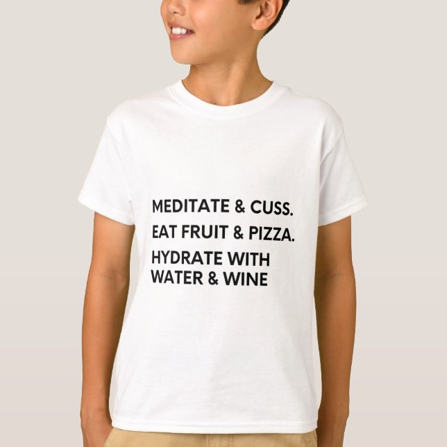Camisa Divertida de Meditação e Lance para Yoga e  (Frente)