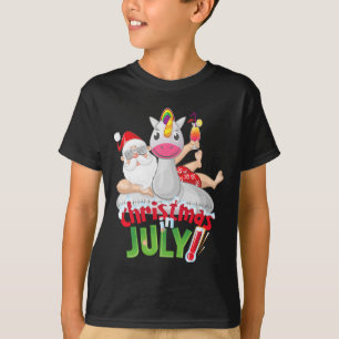 Camisa Divertida de Natal em Julho Unicórnio de Ve