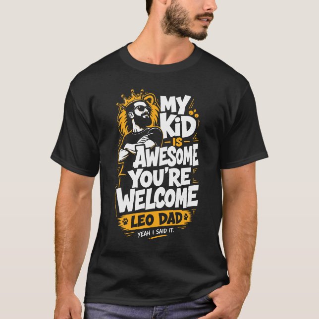 Camisa Divertida de Pai Leão - Presente de Anivers (Frente)