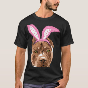 Camisa divertida de Páscoa Pitbull orelhas de coel