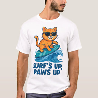 Camisa Divertida de Surfista - Surf's Up Paws Up
