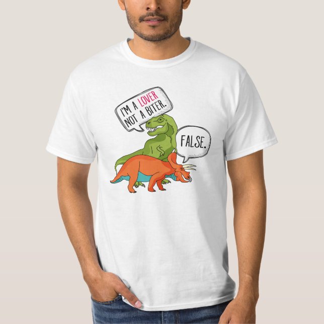 Camisa Divertida de T-Rex Dinossauro Triceratops E (Frente)