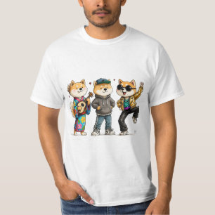 Camisa Divertida do Esquadrão Akita Trio de Cachor