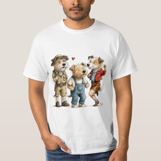 Camisa Divertida do Terrier Australiano Trio Fofo  (Frente)