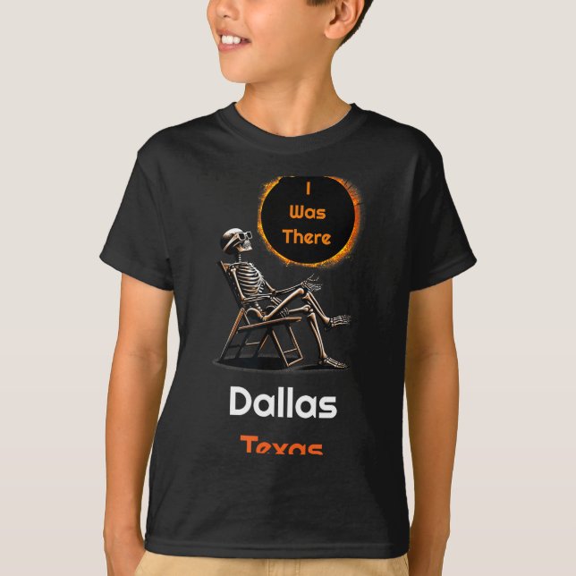 Camisa Divertida Eclipse Solar Dallas Texas Lá (Frente)