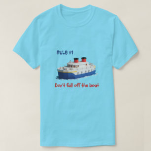 Camisa Divertida - Regra #1 Não Caia do Barco