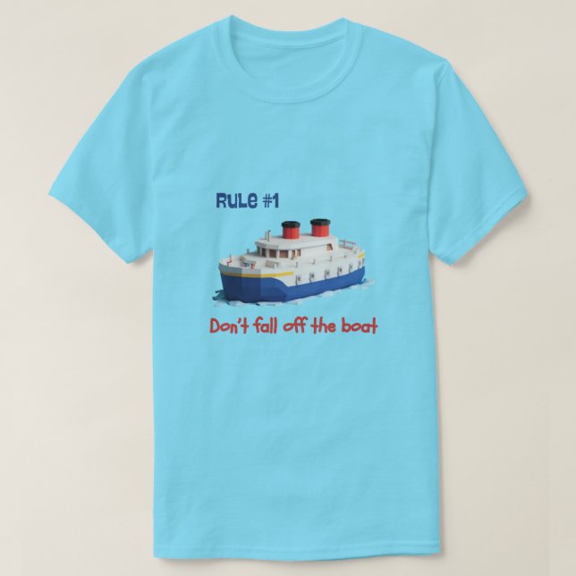 Camisa Divertida - Regra #1 Não Caia do Barco (Frente do Design)